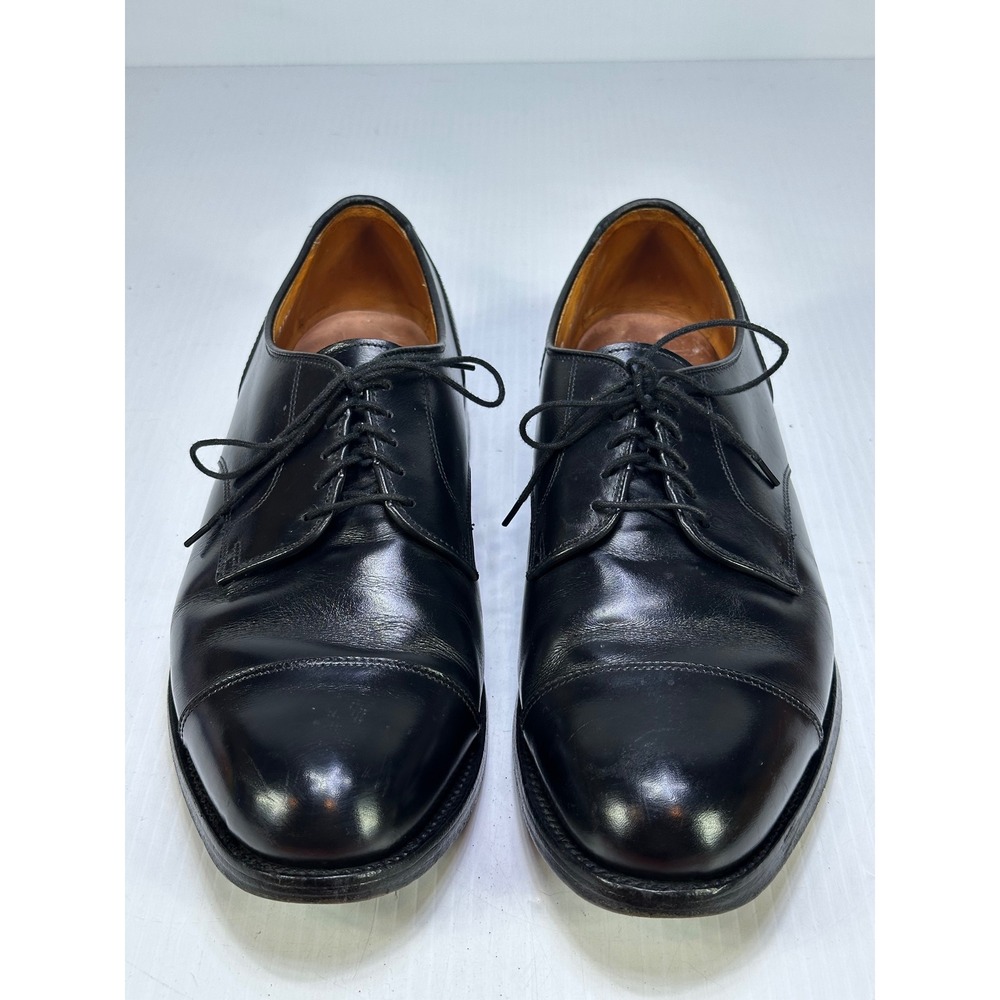 Allen Edmonds Fairgate Mens 12 D Black Leather Cap Toe Derby Dress Shoes 31281